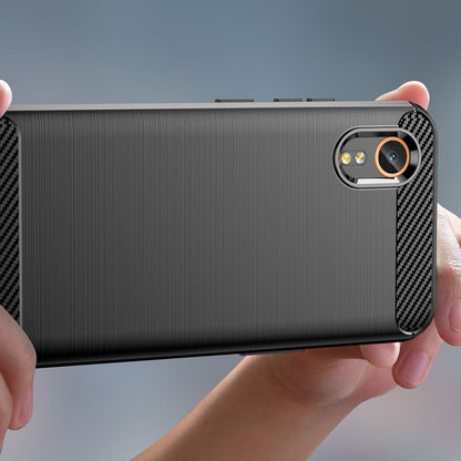 Deksel for Samsung Galaxy Xcover7 G556, Techsuit, Karbon, Svart
