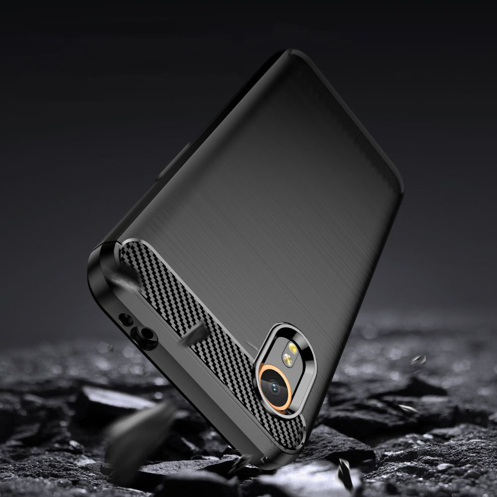 Deksel for Samsung Galaxy Xcover7 G556, Techsuit, Karbon, Svart