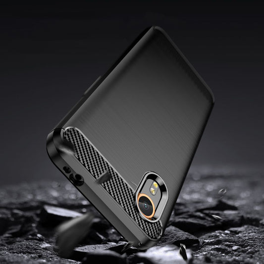 Deksel for Samsung Galaxy Xcover7 G556, Techsuit, Karbon, Svart