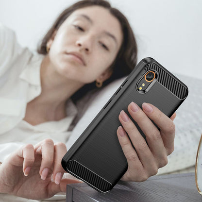 Deksel for Samsung Galaxy Xcover7 G556, Techsuit, Karbon, Svart