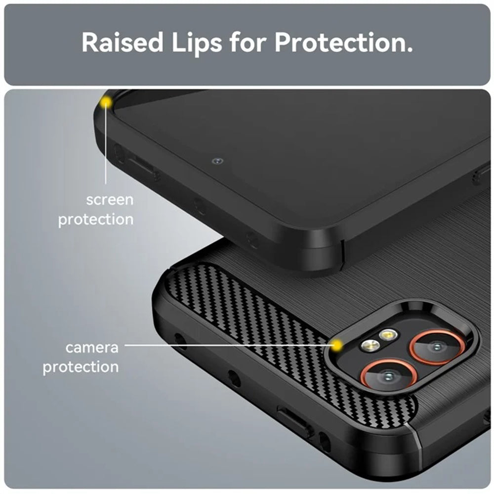 Deksel til Samsung Galaxy XCover7 Pro, Techsuit, Karbon, Svart