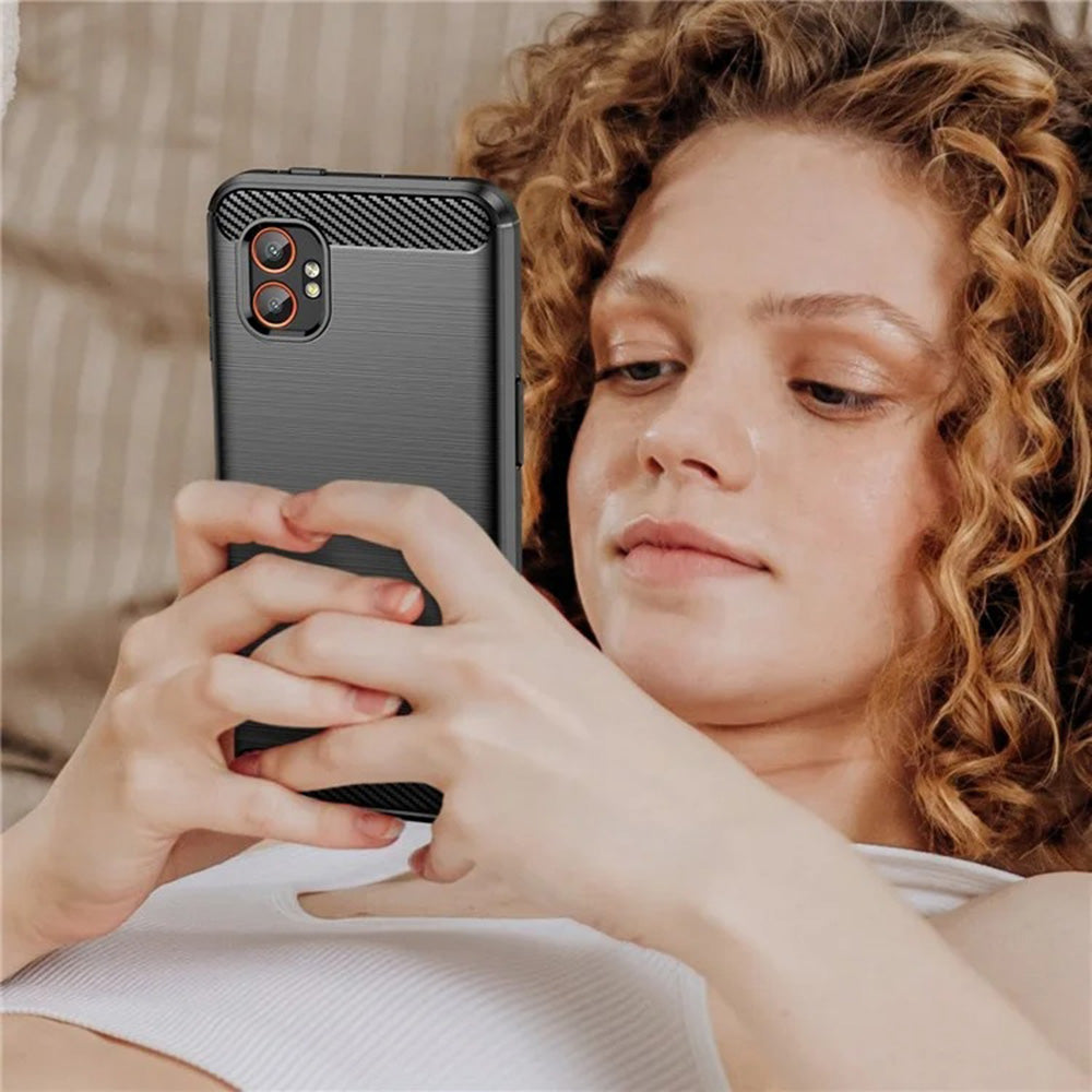 Deksel til Samsung Galaxy XCover7 Pro, Techsuit, Karbon, Svart