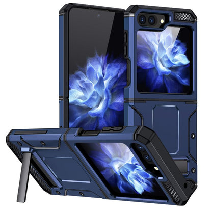 Deksel for Samsung Galaxy Z Flip5 F731, Techsuit, Hybrid Armor Kickstand, Blå