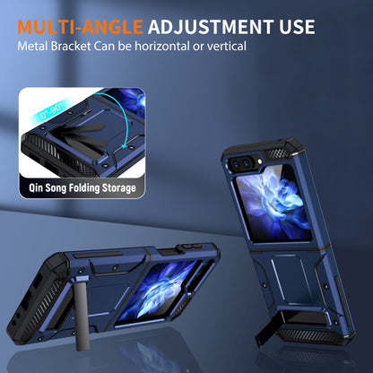 Deksel for Samsung Galaxy Z Flip5 F731, Techsuit, Hybrid Armor Kickstand, Blå