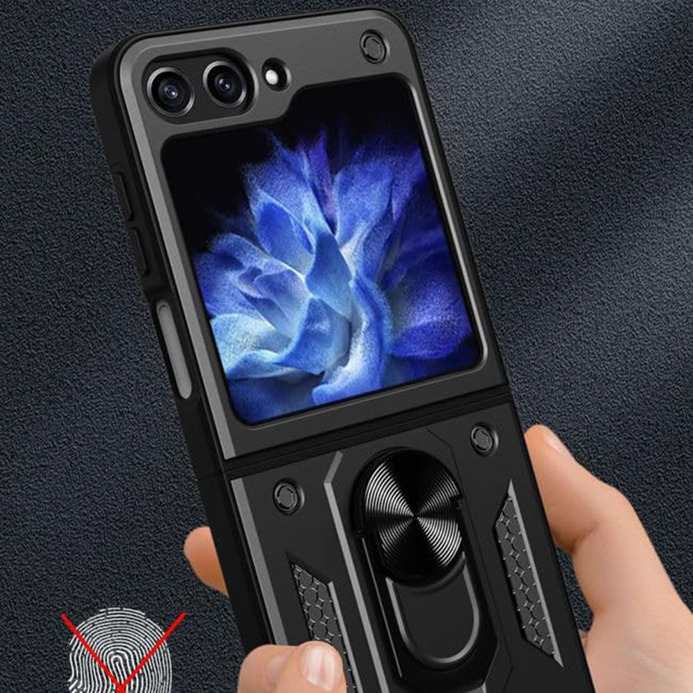 Deksel for Samsung Galaxy Z Flip7 FE F761 / Z Flip6 F741, Techsuit, CamShield, Svart