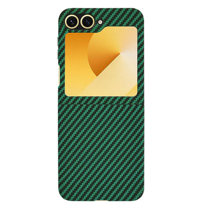 Deksel for Samsung Galaxy Z Flip7 FE F761 / Z Flip6 F741, Techsuit, Carbonite FiberShell, Grønn