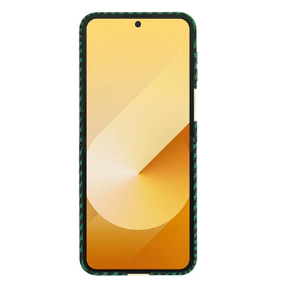 Deksel for Samsung Galaxy Z Flip7 FE F761 / Z Flip6 F741, Techsuit, Carbonite FiberShell, Grønn