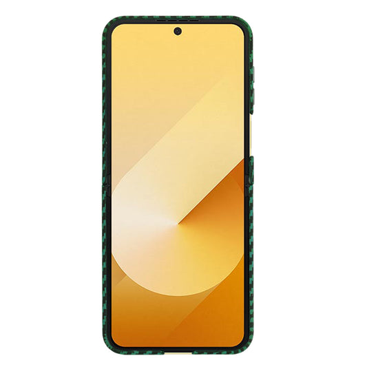 Deksel for Samsung Galaxy Z Flip7 FE F761 / Z Flip6 F741, Techsuit, Carbonite FiberShell, Grønn