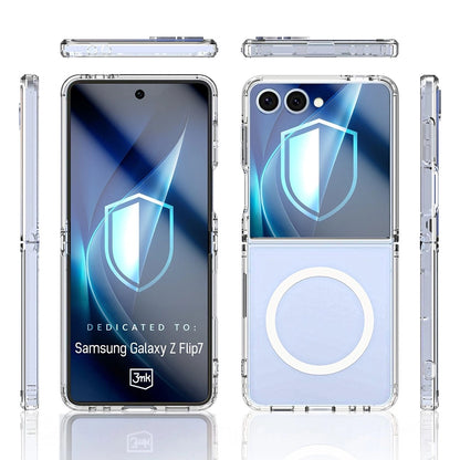 MagSafe-deksel for Samsung Galaxy Z Flip7 F766, 3MK, Armor MagCase, Transparent