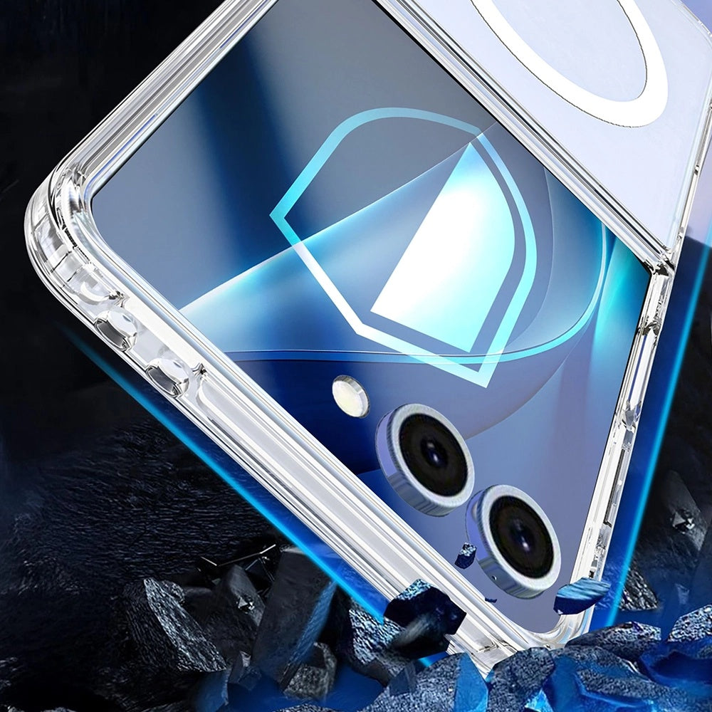 MagSafe-deksel for Samsung Galaxy Z Flip7 F766, 3MK, Armor MagCase, Transparent