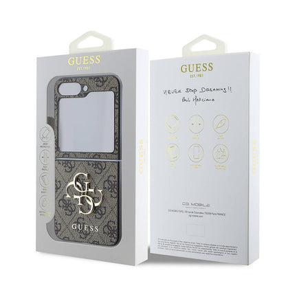 Deksel for Samsung Galaxy Z Flip7 F766, Guess, 4G Metal Logo, Brun