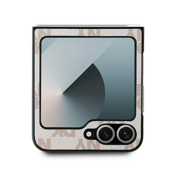 Deksel for Samsung Galaxy Z Flip7 FE F761 / Z Flip6 F741, DKNY, Rutete Mønster Trykte Striper, Rosa