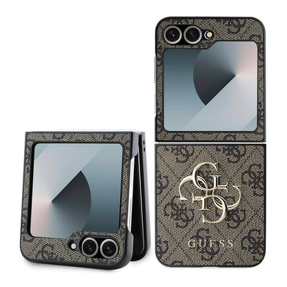 Deksel for Samsung Galaxy Z Flip7 FE F761 / Z Flip6 F741, Guess, 4G Metal Logo, Brun