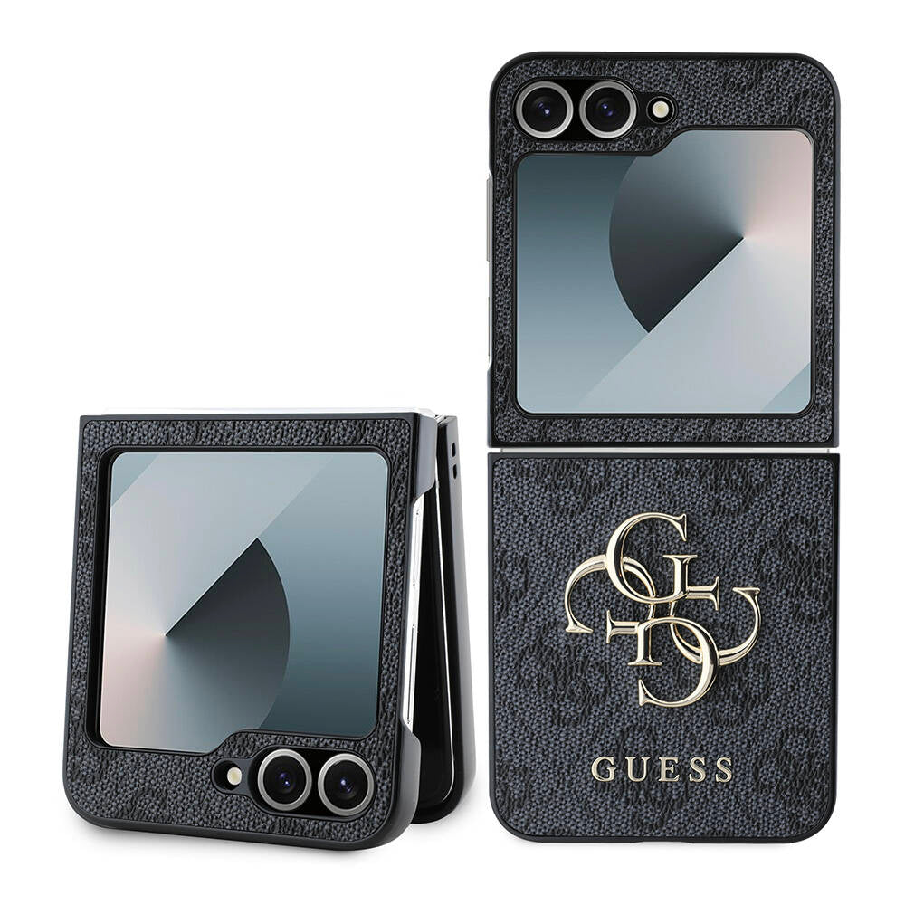 Deksel for Samsung Galaxy Z Flip7 FE F761 / Z Flip6 F741, Guess, 4G Metal Logo, Svart