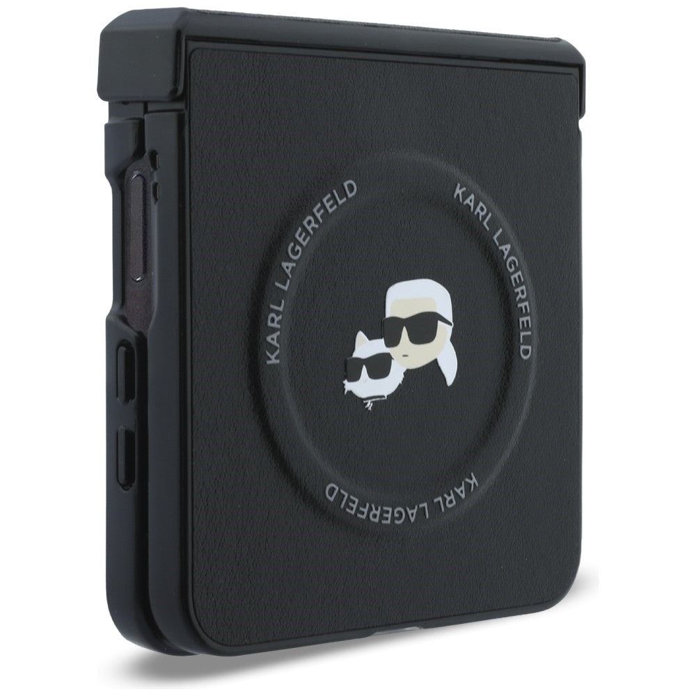 Deksel til Samsung Galaxy Z Flip8 F776, Karl Lagerfeld, Karl & Choupette Hodepin, Svart
