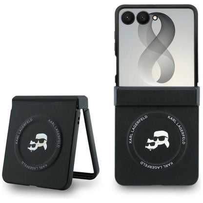 Deksel til Samsung Galaxy Z Flip8 F776, Karl Lagerfeld, Karl & Choupette Hodepin, Svart