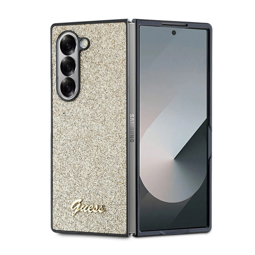 Deksel for Samsung Galaxy Z Fold6 F956, Guess, Glitter Script, Gull
