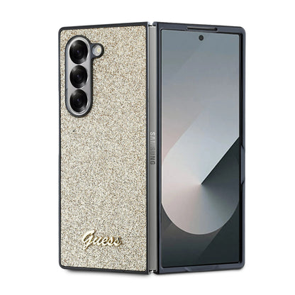 Deksel for Samsung Galaxy Z Fold6 F956, Guess, Glitter Script, Gull