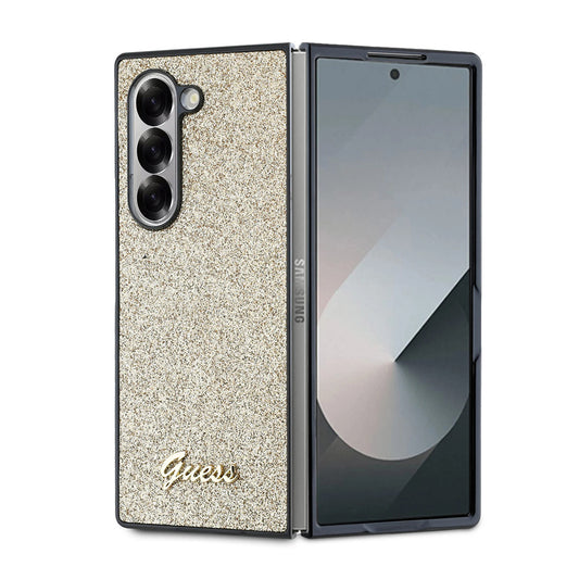 Deksel for Samsung Galaxy Z Fold6 F956, Guess, Glitter Script, Gull