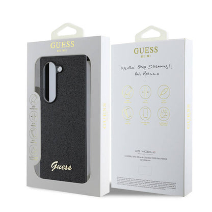 Deksel for Samsung Galaxy Z Fold6 F956, Guess, Glitter Script, Svart