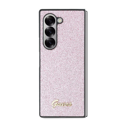 Deksel for Samsung Galaxy Z Fold6 F956, Guess, Glitter Script, Rosa