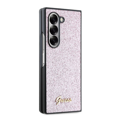 Deksel for Samsung Galaxy Z Fold6 F956, Guess, Glitter Script, Rosa