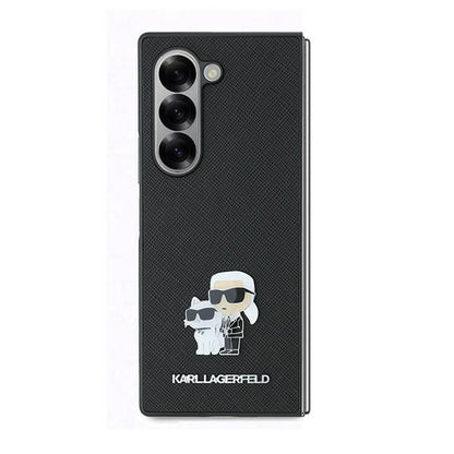 Deksel for Samsung Galaxy Z Fold6 F956, Karl Lagerfeld, Saffiano Karl & Choupette Metal, Svart