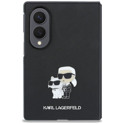 Deksel til Samsung Galaxy Z Fold8 F971, Karl Lagerfeld, Saffiano Karl & Choupette Metallpin, Svart