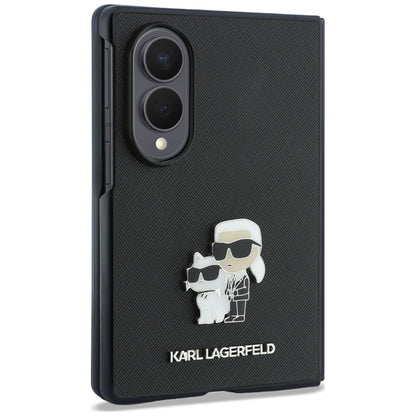 Deksel til Samsung Galaxy Z Fold8 F971, Karl Lagerfeld, Saffiano Karl & Choupette Metallpin, Svart