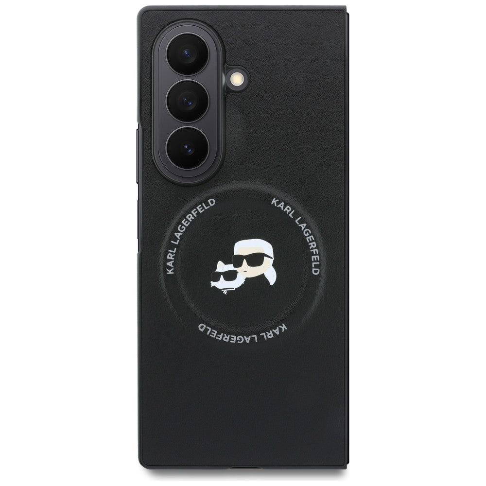 Deksel for Samsung Galaxy Z Fold8 Ultra F976, Karl Lagerfeld, Karl & Choupette Head Pin, Svart
