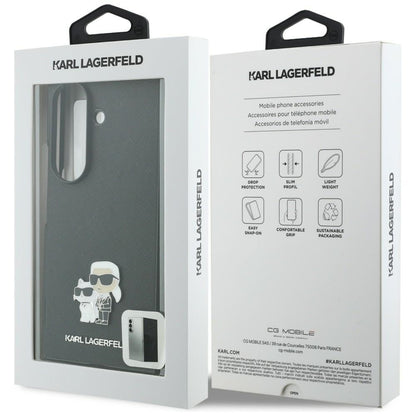 Deksel til Samsung Galaxy Z Fold8 Ultra F976, Karl Lagerfeld, Saffiano Karl & Choupette Metallpin, Svart