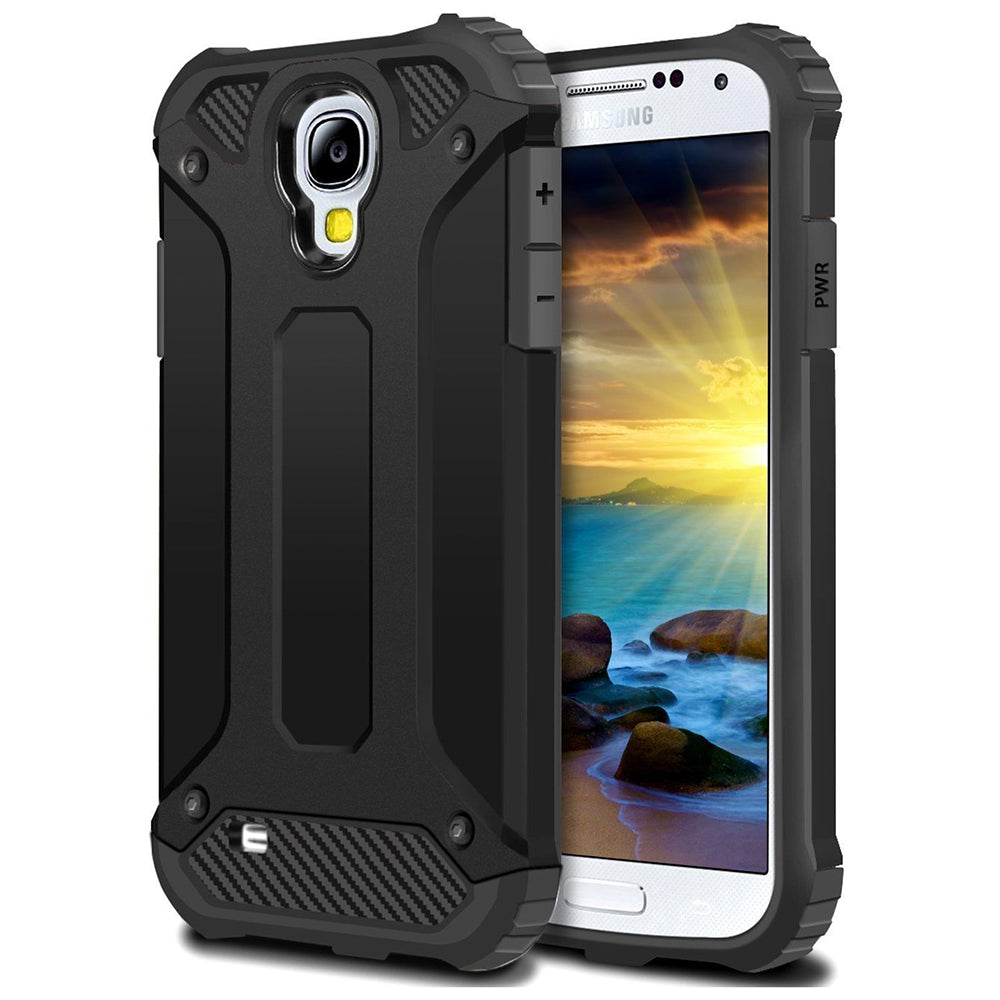 Deksel for Samsung I9500 Galaxy S4, Techsuit, Hybrid Armor, Svart