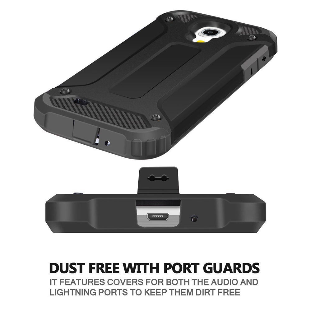Deksel for Samsung I9500 Galaxy S4, Techsuit, Hybrid Armor, Svart