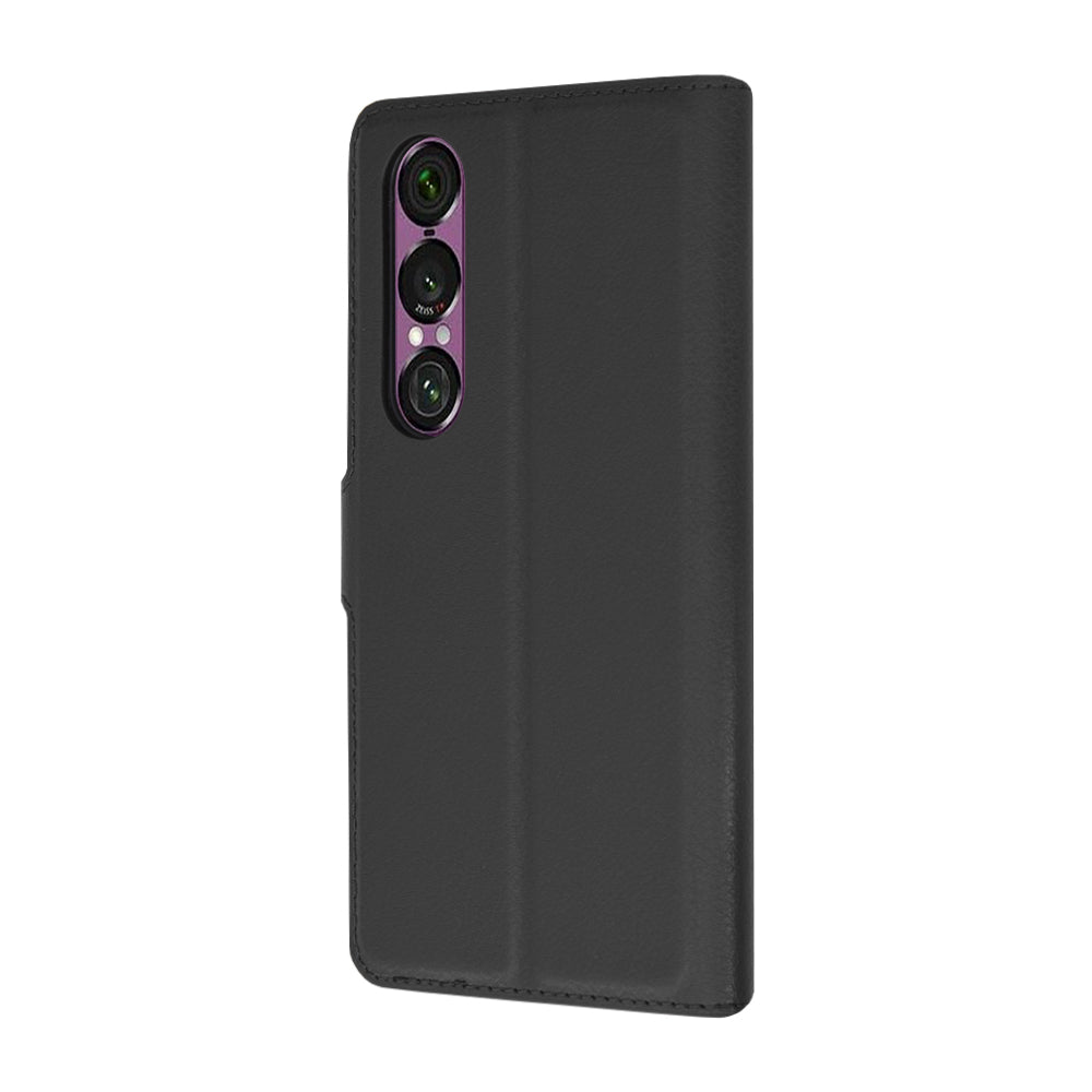 Deksel for Sony Xperia 1 VI, Techsuit, Leather Folio, Svart