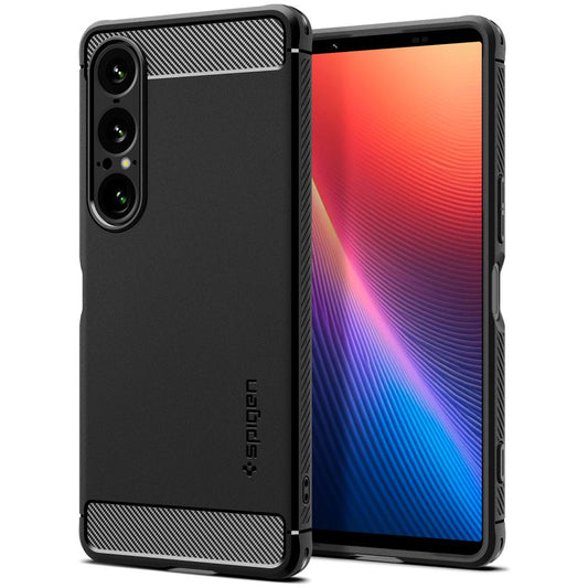 Deksel for Sony Xperia 1 VII, Spigen, Rugged Armor, Matt Svart
