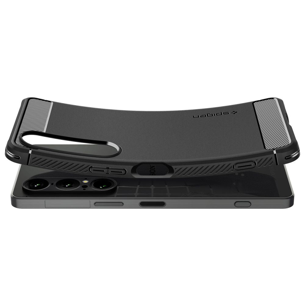 Deksel for Sony Xperia 1 VII, Spigen, Rugged Armor, Matt Svart
