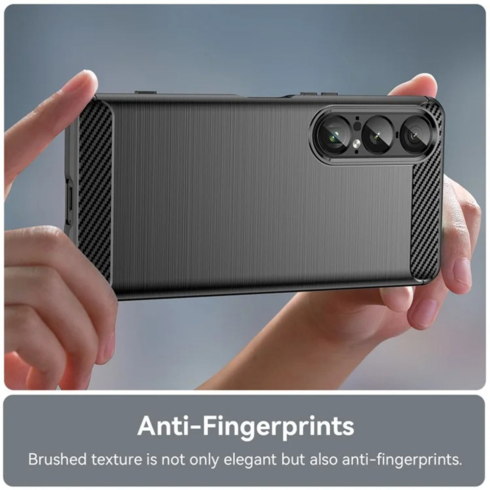 Deksel til Sony Xperia 1 VII, Techsuit, Karbon, Svart