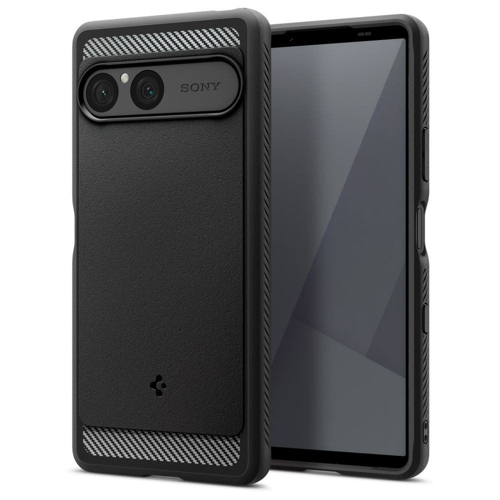 Deksel for Sony Xperia 10 VII, Spigen, Rugged Armor, Svart