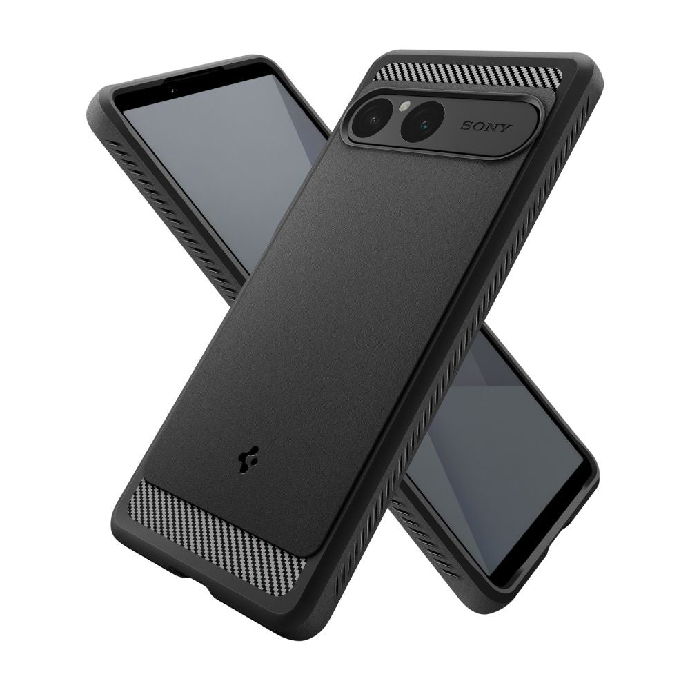 Deksel for Sony Xperia 10 VII, Spigen, Rugged Armor, Svart