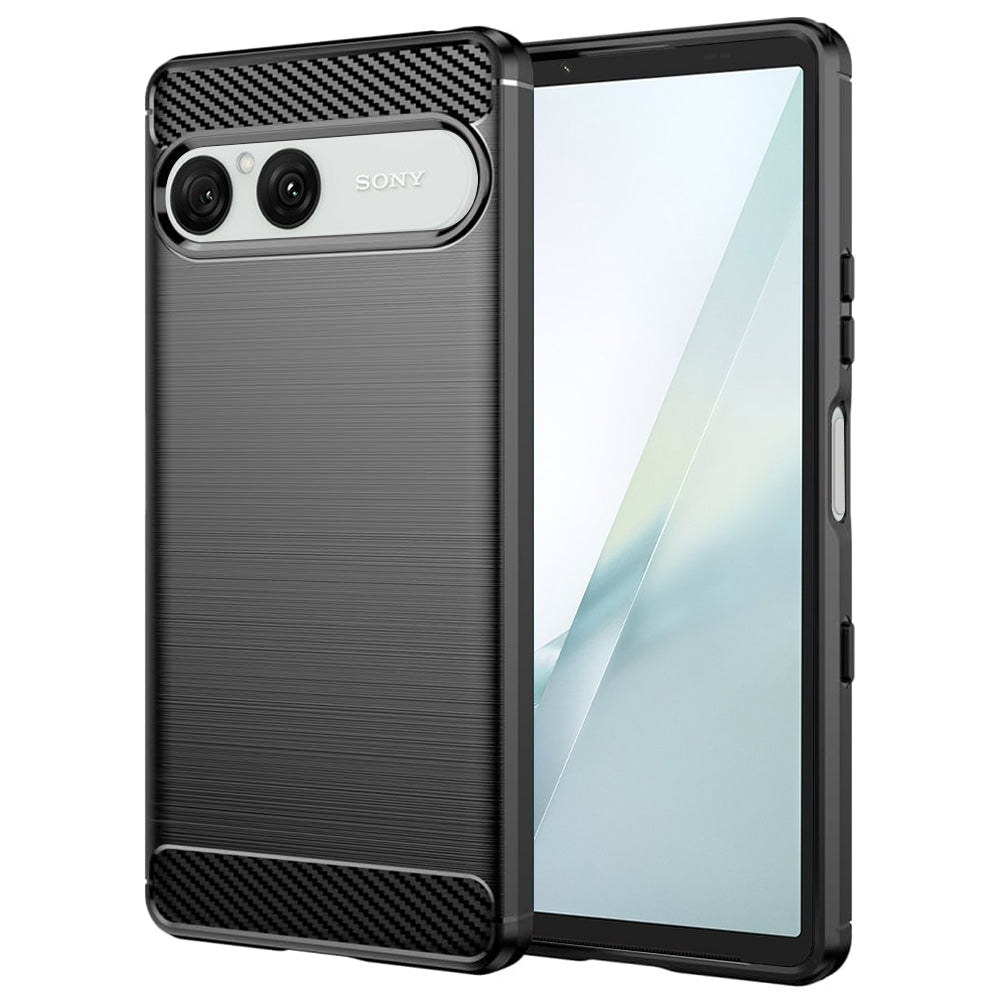 Deksel for Sony Xperia 10 VIII, Techsuit, Karbon, Svart