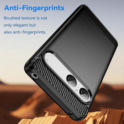 Deksel for Sony Xperia 10 VIII, Techsuit, Karbon, Svart