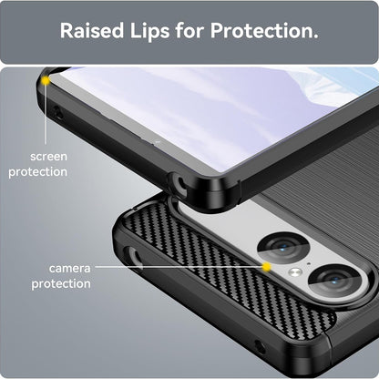 Deksel for Sony Xperia 10 VIII, Techsuit, Karbon, Svart