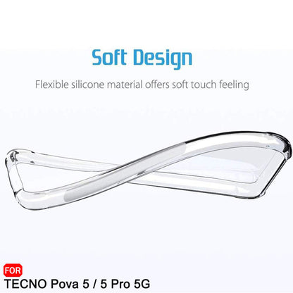 Deksel for Tecno Pova 5 Pro, Techsuit, Støtsikker Klar, Transparent
