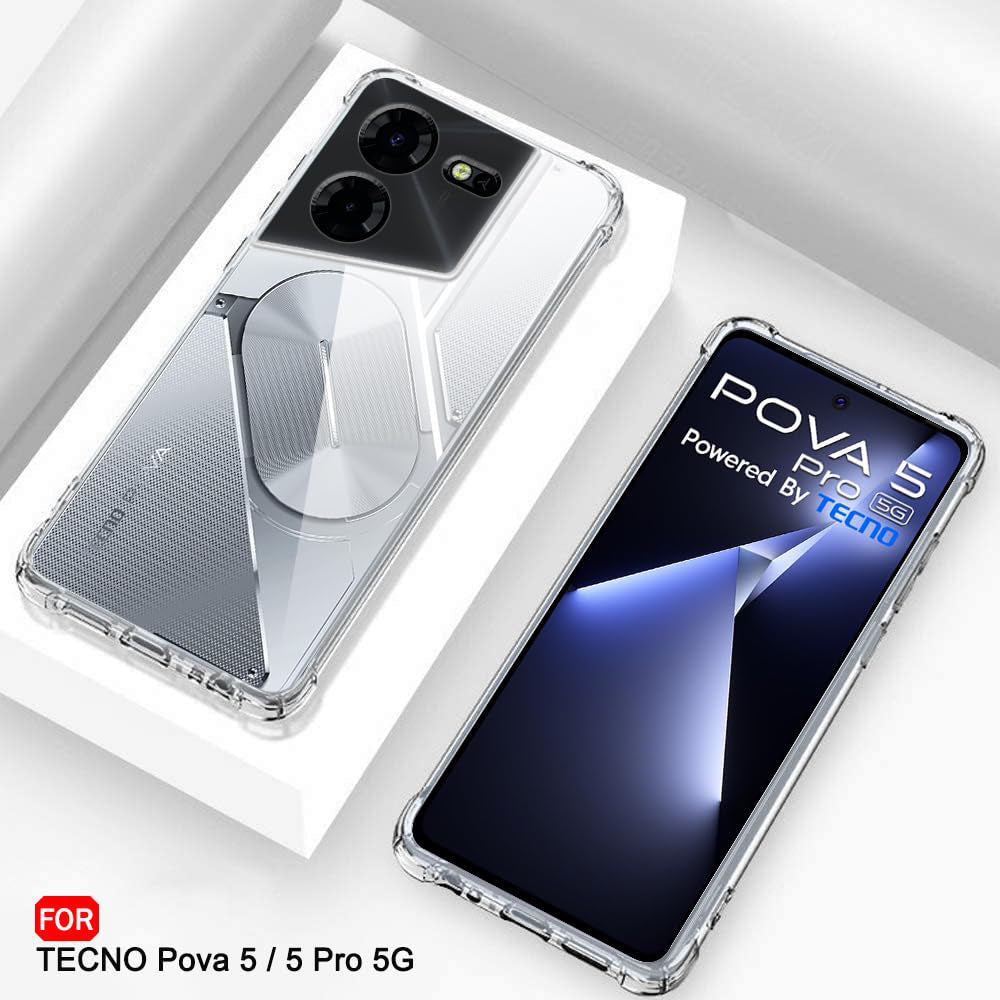 Deksel for Tecno Pova 5 Pro, Techsuit, Støtsikker Klar, Transparent
