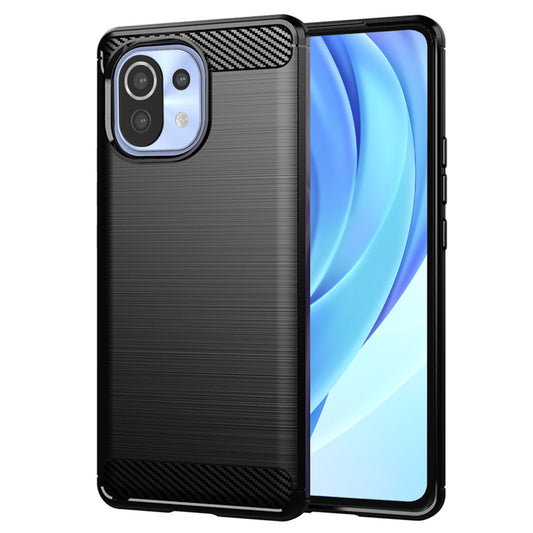Deksel for Xiaomi 11 Lite 5G NE / Mi 11 Lite 5G / 11 Lite, Techsuit, Karbon, Svart