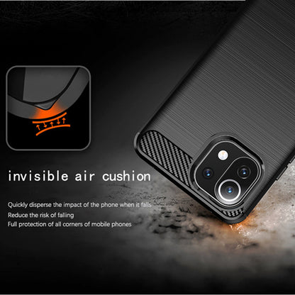 Deksel for Xiaomi 11 Lite 5G NE / Mi 11 Lite 5G / 11 Lite, Techsuit, Karbon, Svart