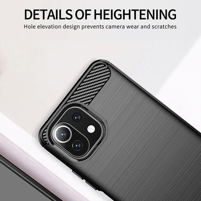 Deksel for Xiaomi 11 Lite 5G NE / Mi 11 Lite 5G / 11 Lite, Techsuit, Karbon, Svart