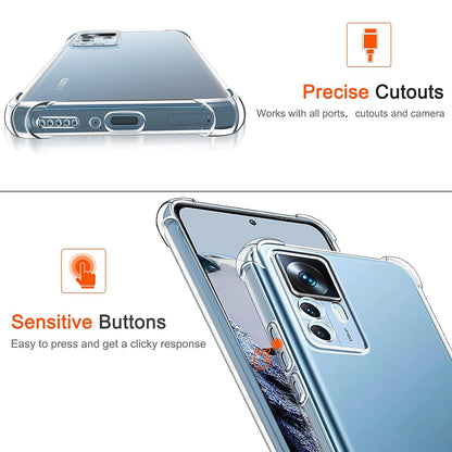 Deksel for Xiaomi 12T / 12T Pro, Techsuit, Støtsikker Klar, Transparent