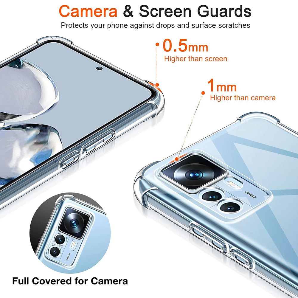 Deksel for Xiaomi 12T / 12T Pro, Techsuit, Støtsikker Klar, Transparent