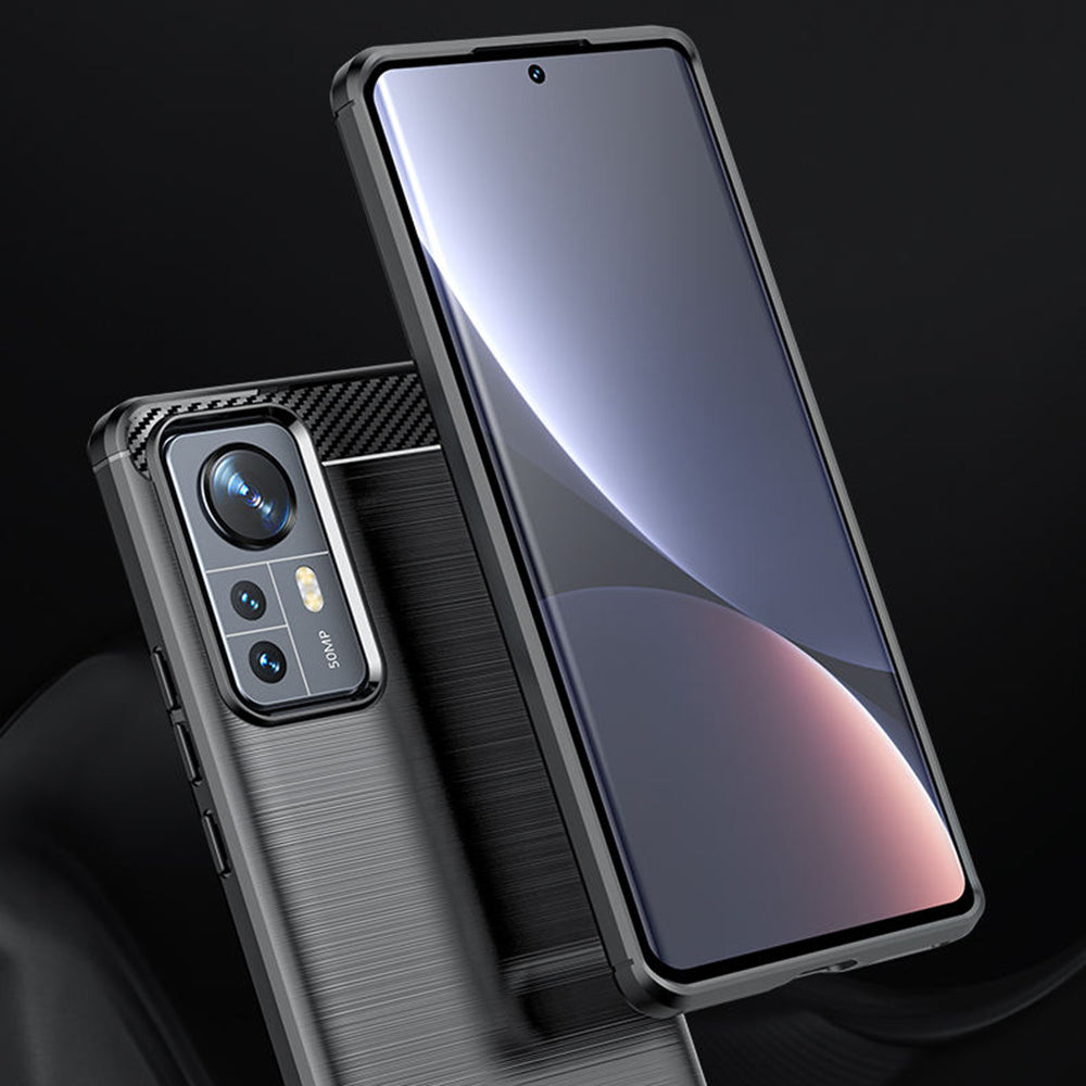 Deksel til Xiaomi 12X / 12, Techsuit, Karbon, Svart